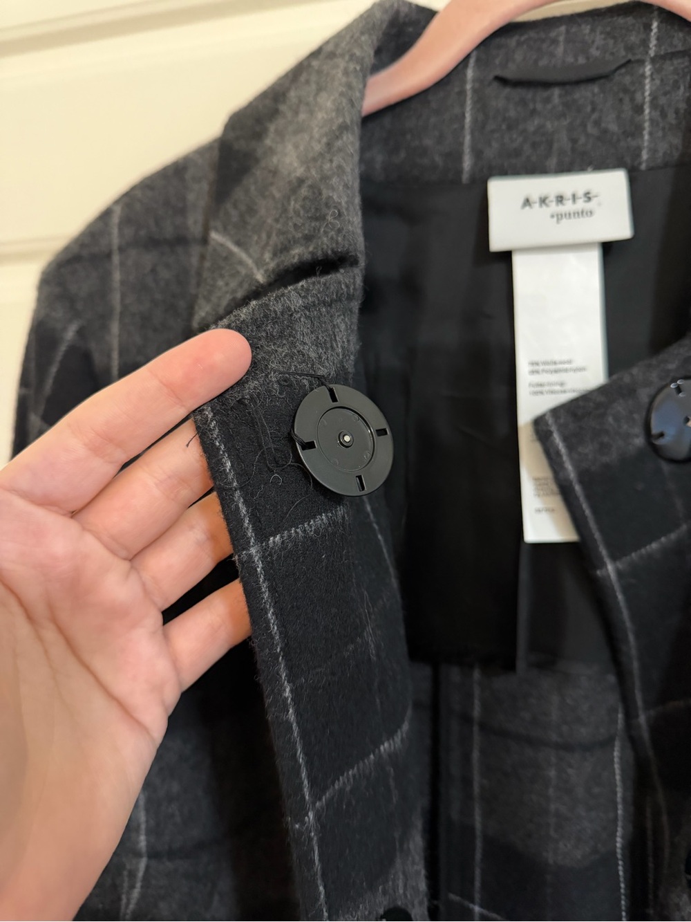 Akris Gray & Black Plaid Wool Blazer - Picture 6 of 9